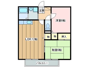 リヴェール中村　Ａ棟の物件間取画像